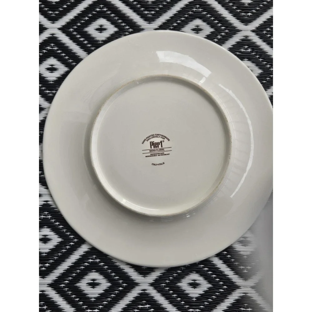 Pier 1 Charger Plate Siena Floral Italy‎ Hand Painted Earthenware Large